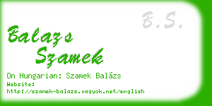 balazs szamek business card